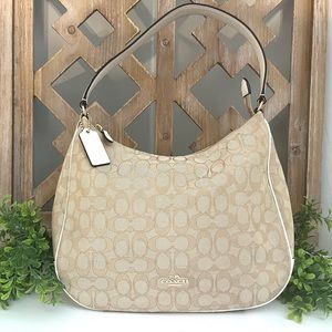 COACH Signature Jacquard shoulder bag purse